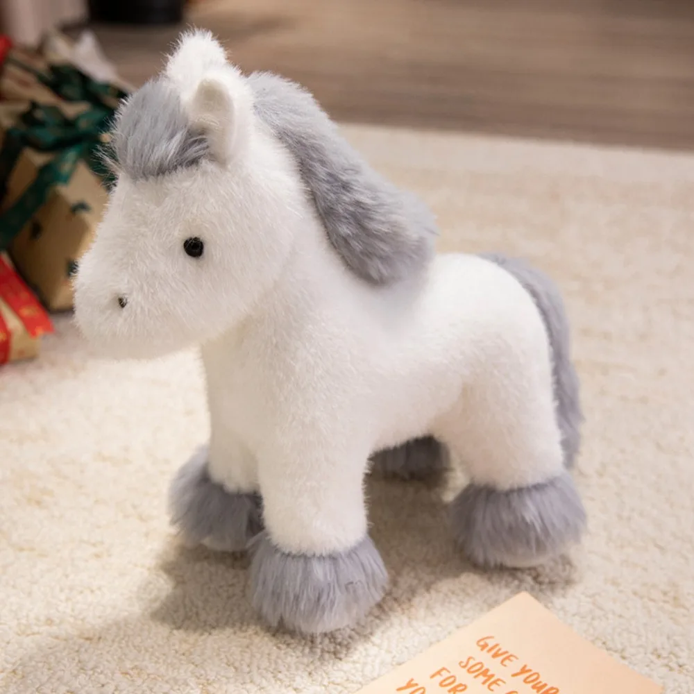 

Standing Foal Plush Doll Long Mane Fluffy Tail&Horseshoe Pony Plush Toys 23/30/45cm Lovely Cartoon Horse Stuffed Toy
