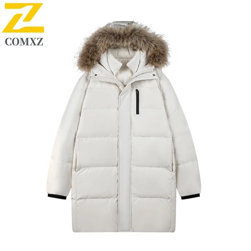 COMXZ Men Cotton Padded Jacket Hooded New Hiking Street High Quality Comfortable Outdoor Puffer Jacket Versatile Winter Jackets
