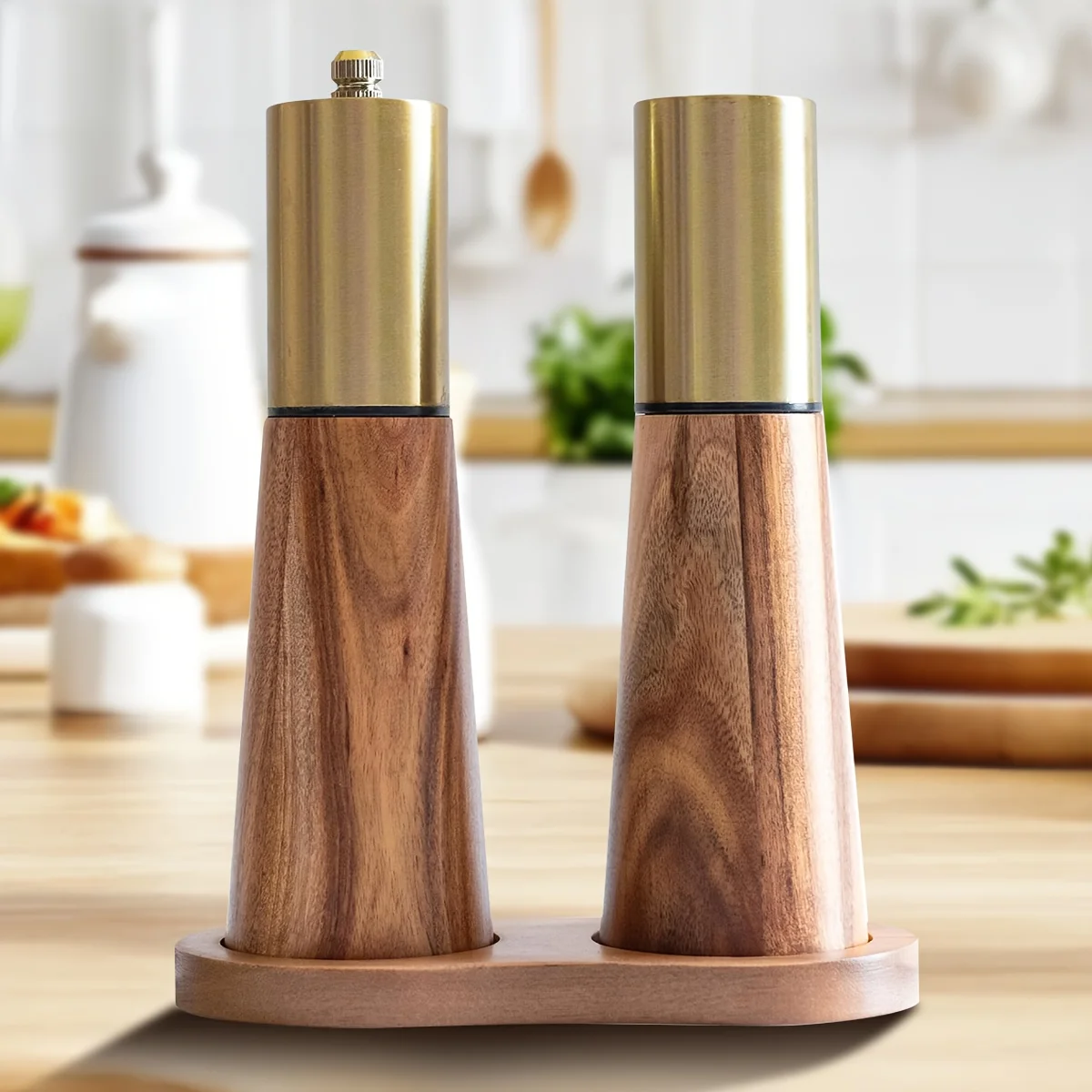 Wooden Pepper Grinder Manual Ceramic Core 304 Stainless Steel Multi Use Kitchen Tool for Salt Spices
