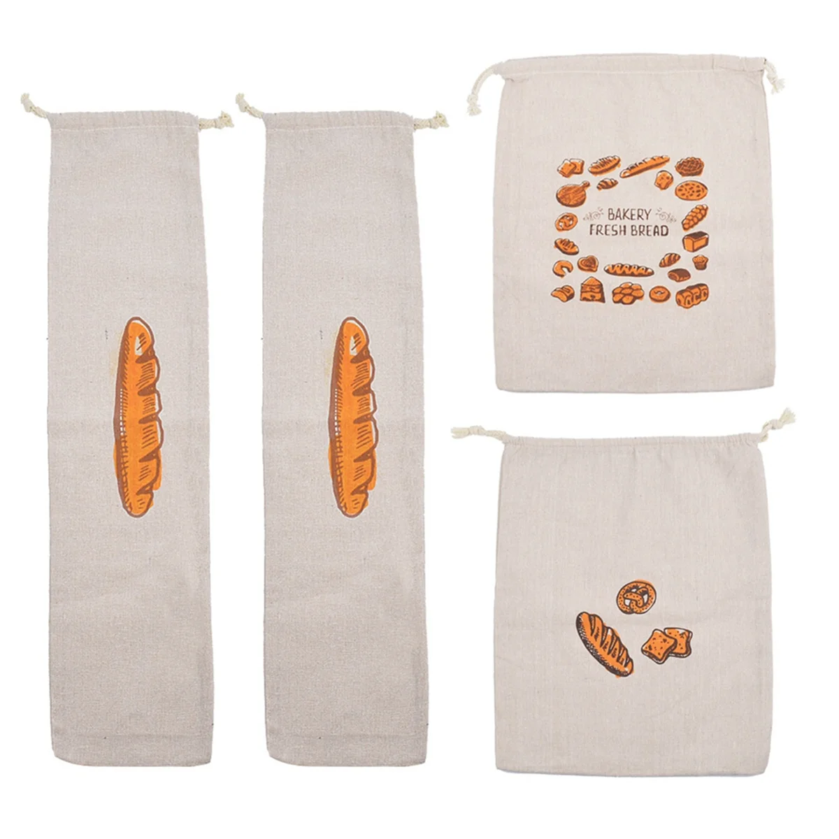 Bread Bag Reusable Cotton Drawstring Storage Bag Homemade Bread Fresh Eco-Friendly Kitchen Storage Bag