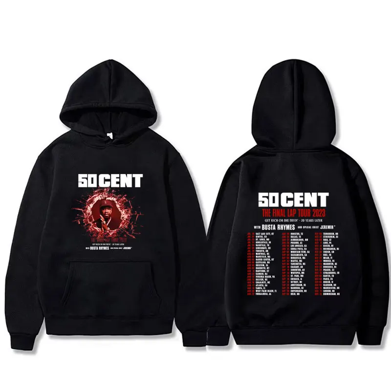 

Fashion Rapper 50 Cent The Final Lap Tour Hoodie Men Women Hip Hop Oversized Streetwear Unisex Vintage Casual Pullover Hoodies