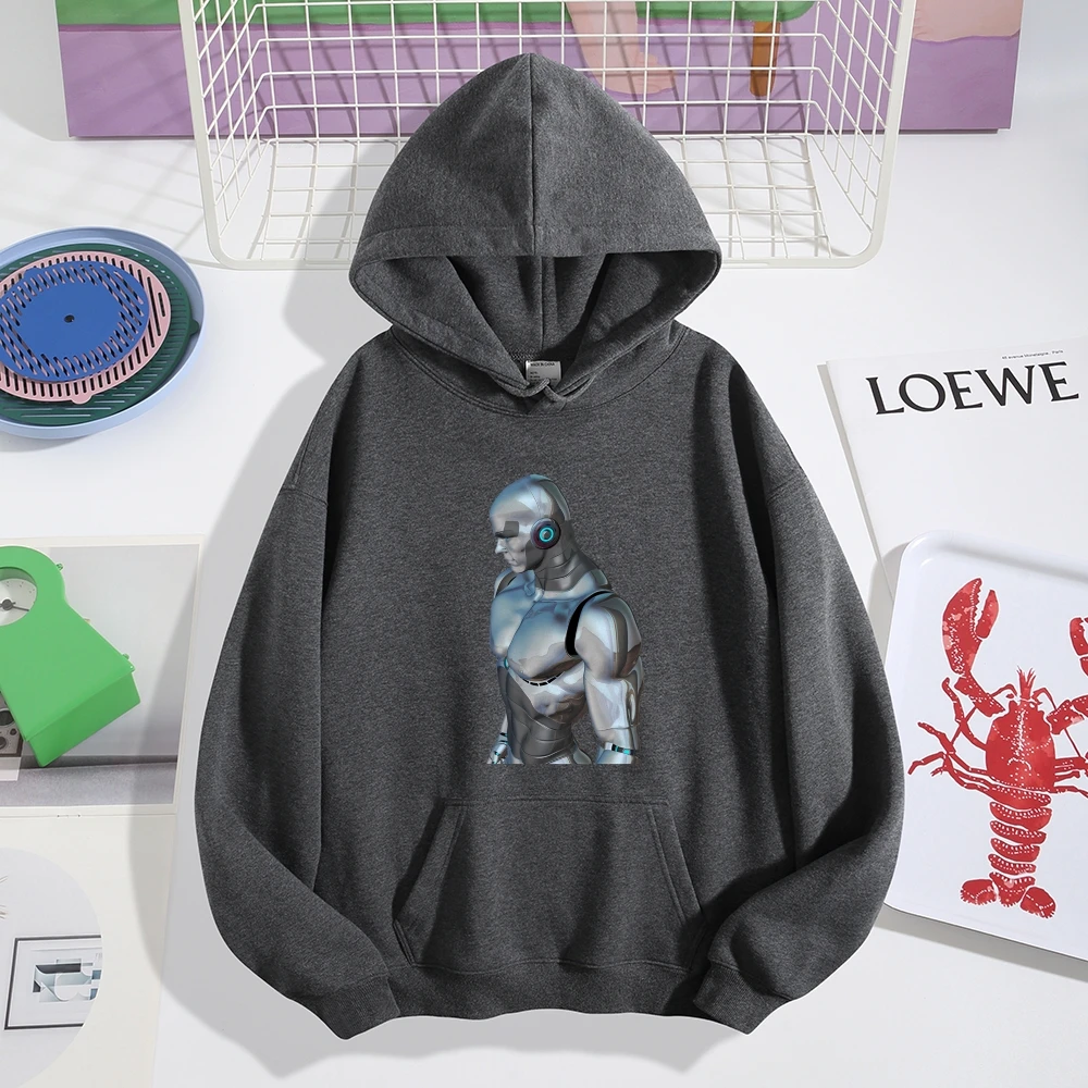

Unisex Stylish Streetwear Y2K Clothes Hoodies Woman With Robot Graphic Oversized Fashion Womens Sweater Fit Winter Outings