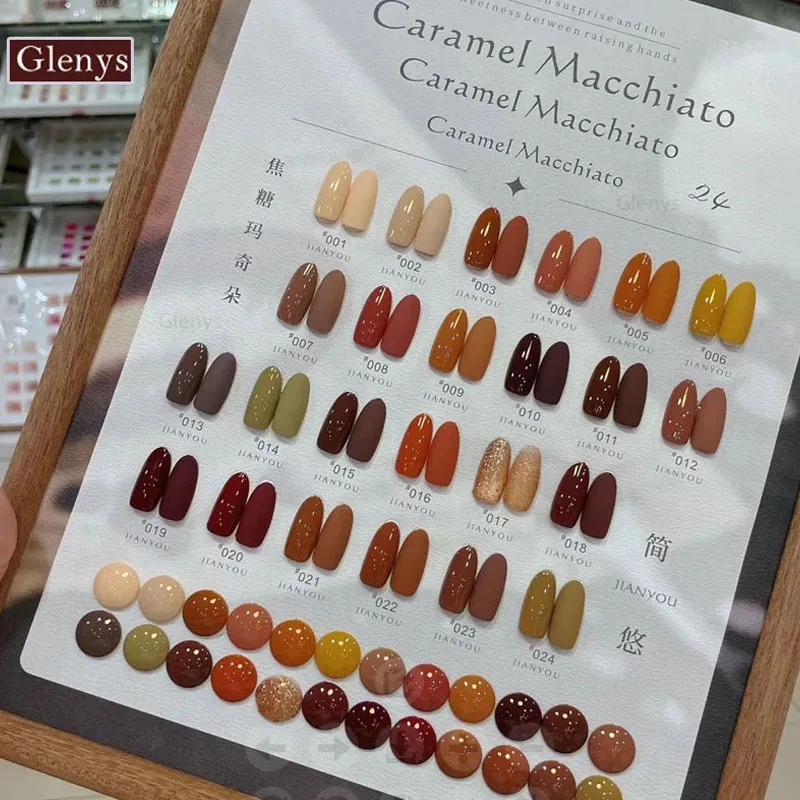 

Glenys 24 pieces * 15ml nail polish gel net red popular semi permanent immersion gel nail salon art varnish set