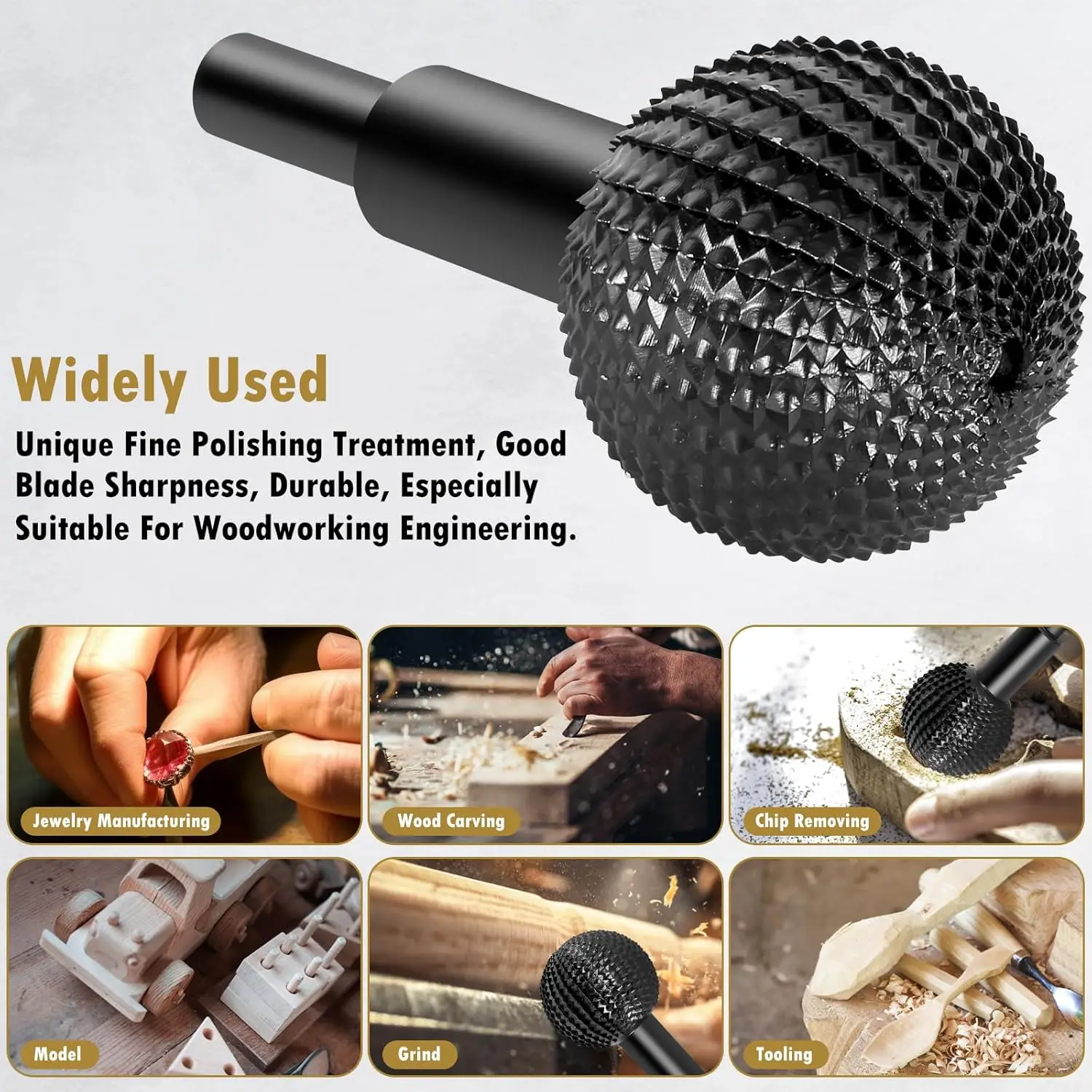 Tungsten Carbide Ball Head Rotary Burr Set for Jewelry Wax Metal Engraving - Micro Carving Bits with Shank for Precision Craft
