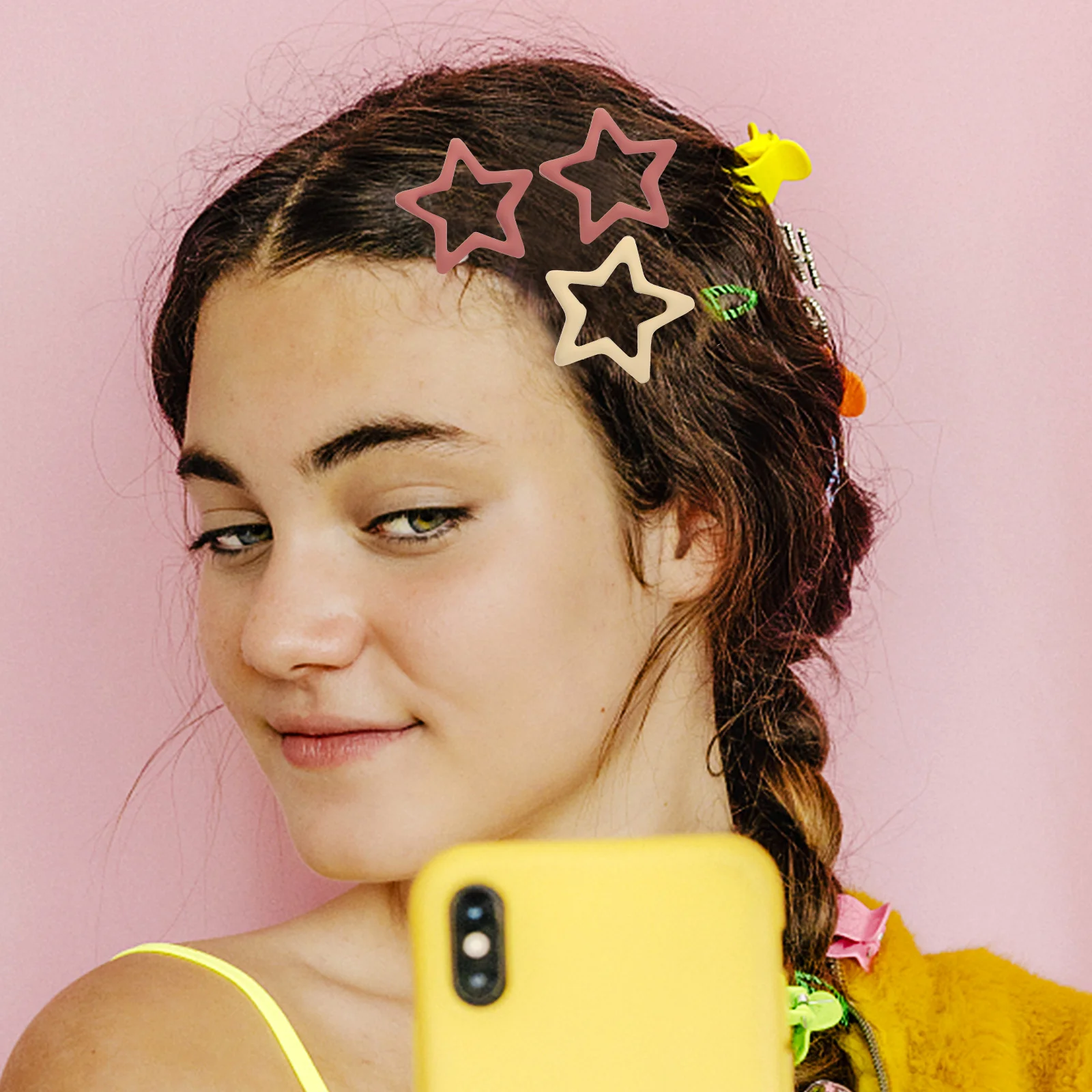 

20 шт., детские аксессуары для волос, заколки для волос, милые яркие заколки для девочек, малышей, день рождения, школьный фестиваль