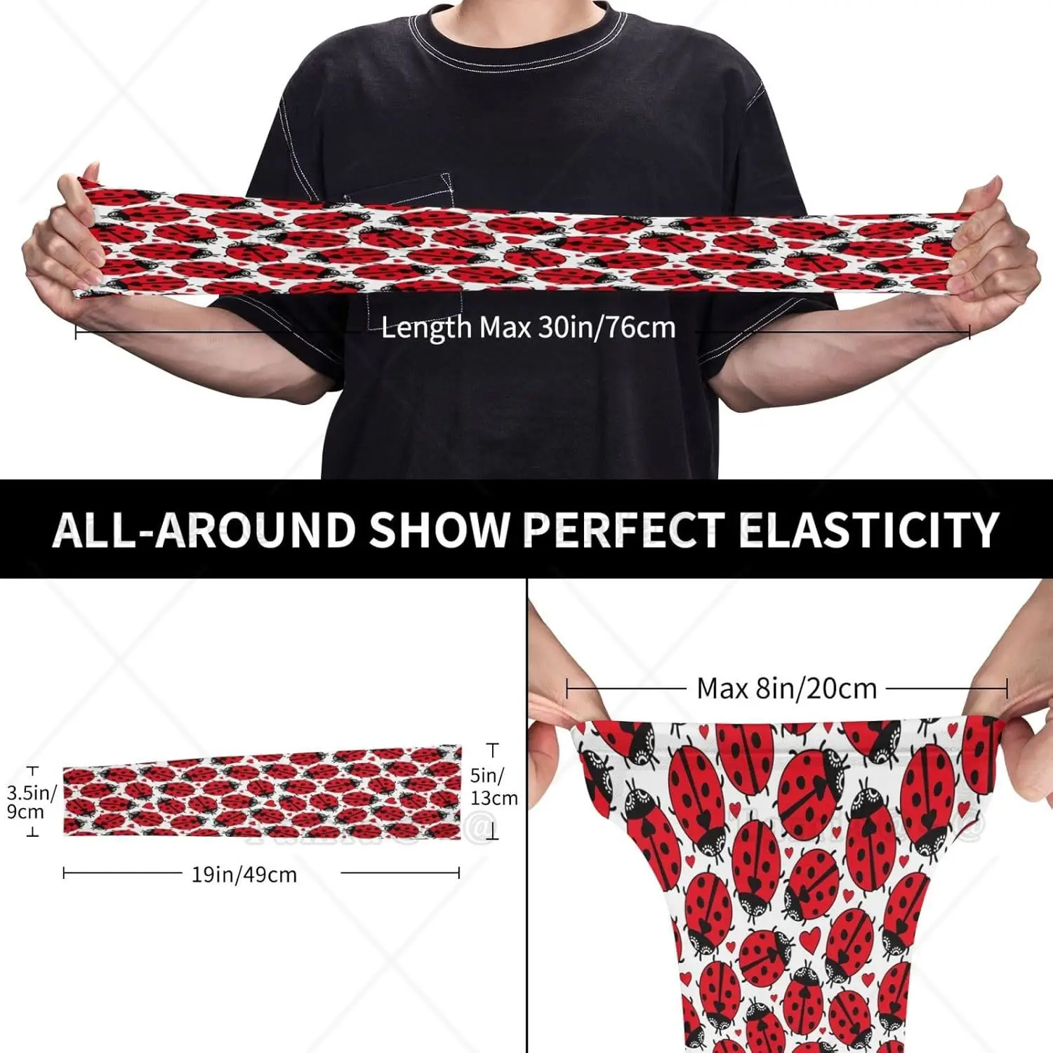 Floral Doodle Ladybird Love Print Arm Sleeves Cooling UV Sun Protection Sports Compression  for Men Women Golf Basketball