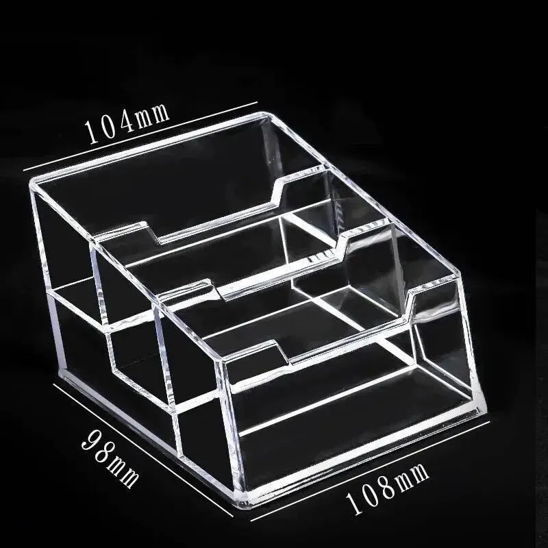 1pcs Clear Desk Shelf Box Storage Display Stand Acrylic Plastic Transparent Desktop Bussiness Card Holder Place Card Holder