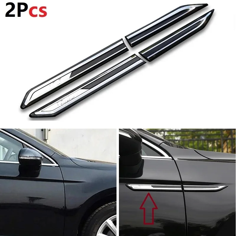 

For VW Magotan Passat B8 Car Side Fender Chrome Decoration Sticker Fender Trim Accessories With Rline Car Styling