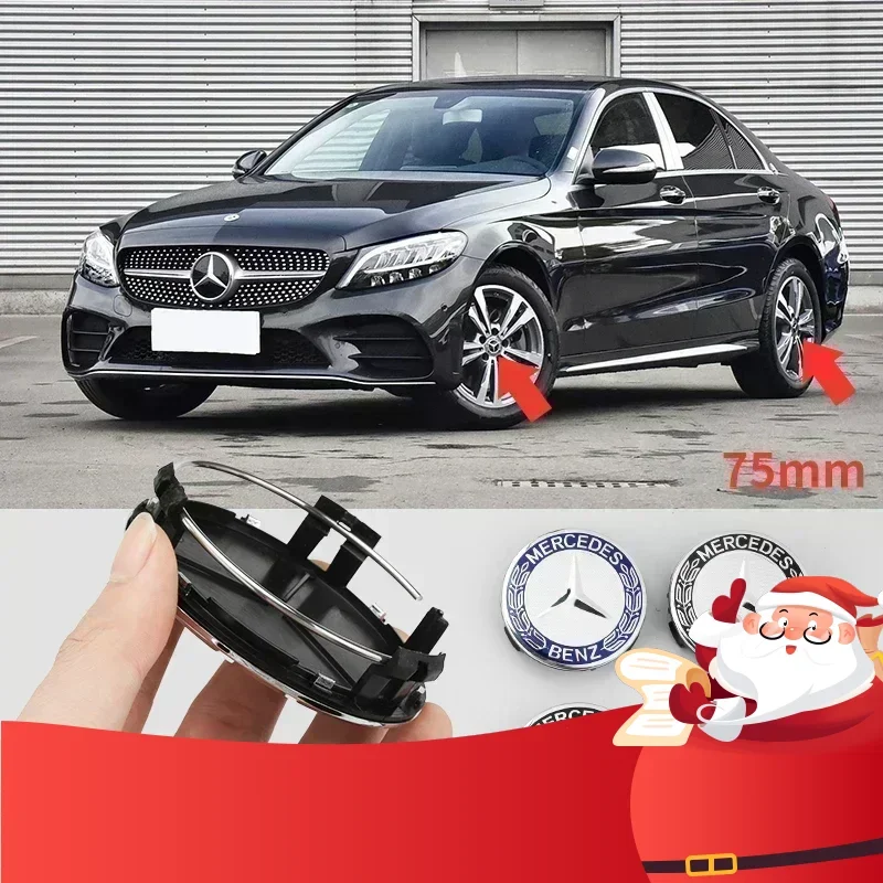 4 قطعة A1714000025 75 مللي متر سيارة محور عجلات غطاء شعار شارة شعار لمرسيدس بنز C E الفئة CLA GLC W205 W212 W213 W176 W177 X253 W117 #1