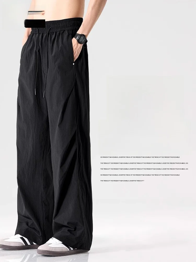 

Ice Silk Casual Pants Men's Summer Thin Straight Leg Loose Fit Workwear Paratrooper Long Trousers Tucano Brand