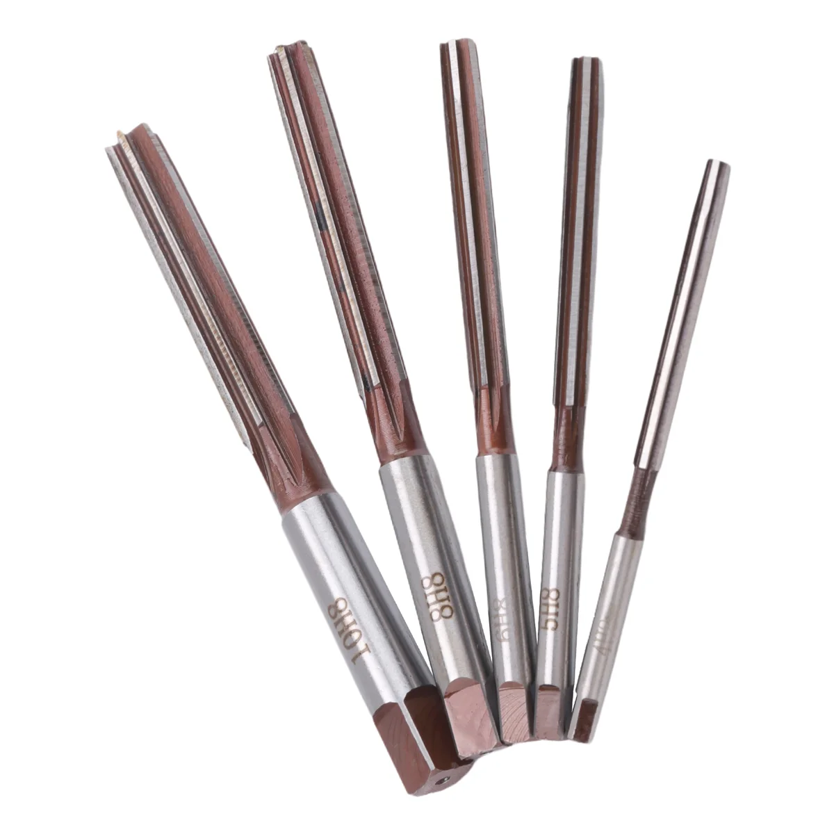 SLQZT Set di alesatori manuali per flauti da 5 pezzi Set di alesatori manuali con codolo cilindrico H8 da 4 mm/5 mm/6 mm/8 mm/10 mm