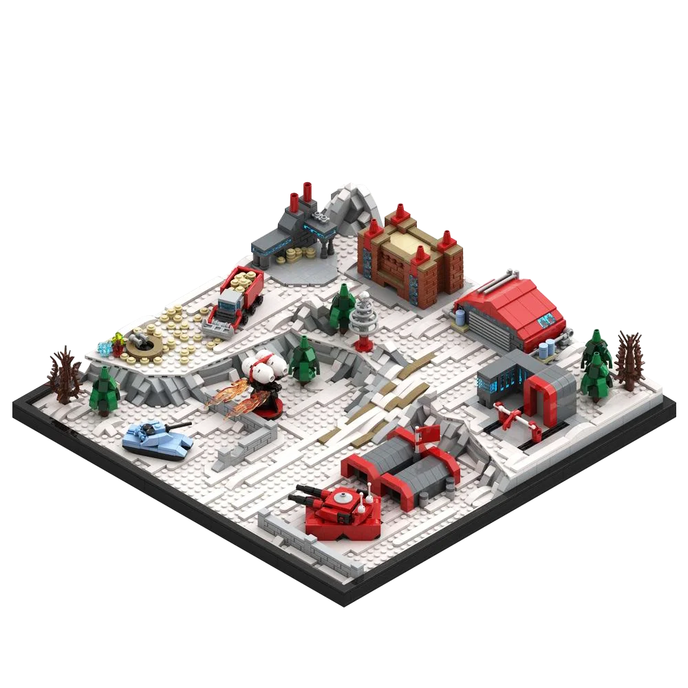 

Gobricks MOC Movie Commanded Conquered Red Alert Soviet Base Building Block set Battle Base Education Brick Toys for Kids Gift