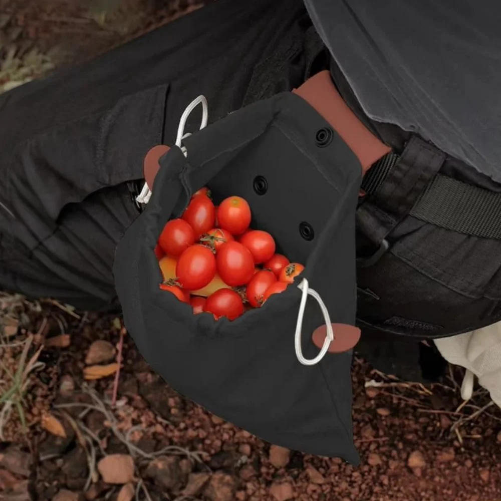 Saco de armazenamento de lona dobrável lona encerada resistente à água ao ar livre saco de forrageamento couro do plutônio fivela cinto ferramenta pacote de cintura acampamento