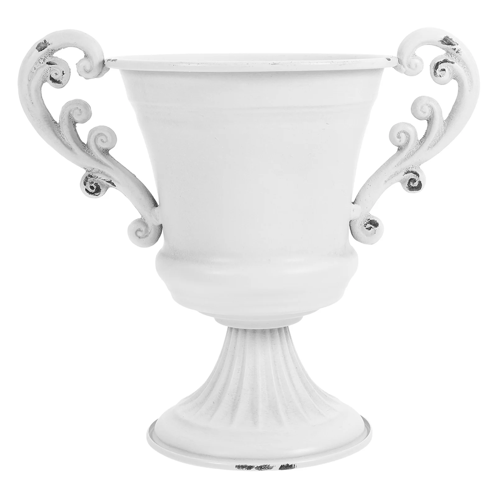 

Retro Style Trophy 12 Inch Pedestal Base Unique Flower Vase For Home Decor Garden Planter Urn Outdoor Patio Porch Floral