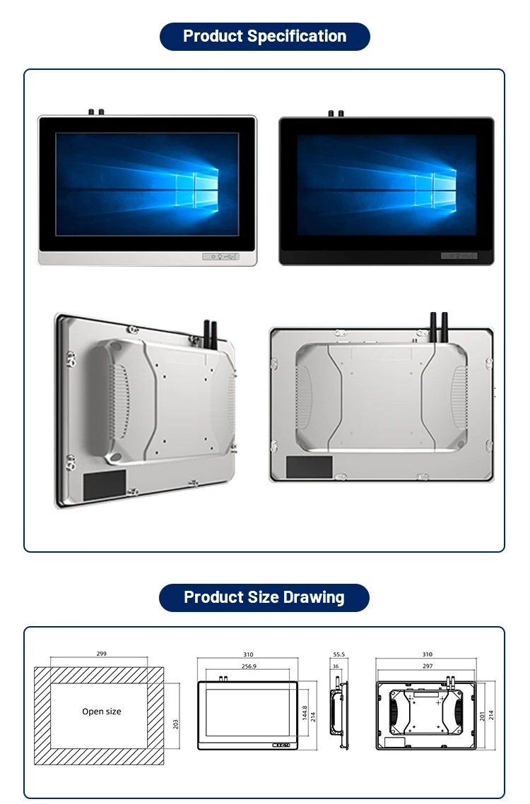 Nuevo tamaño 11,6 pulgadas Rockchip RK3568 Android y Ubuntu20.04 IAM pantalla táctil Industrial todo en uno Android Panel táctil PC