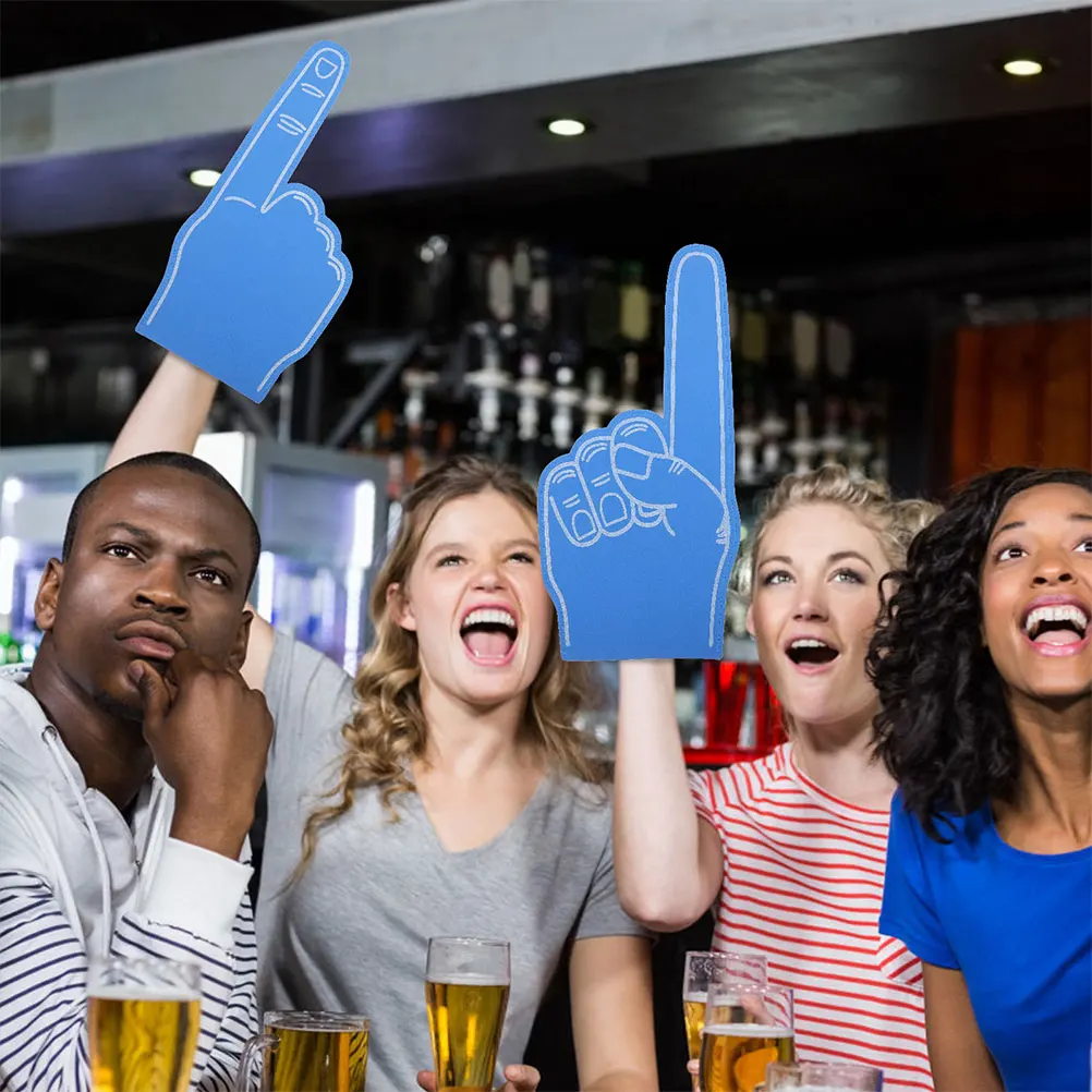 

EVA Foam Fingers Blue Sports Game Party Favor Cheerleading Props Noise Maker Lightweight Fits Soccer Basketball Games Gifts
