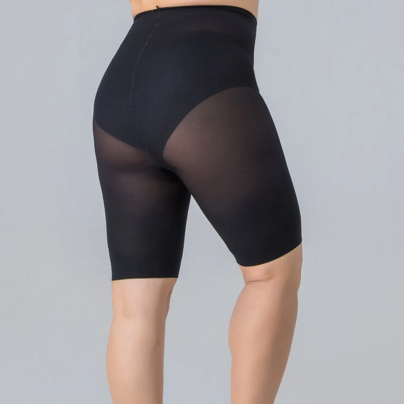 PLUS ขนาดสีดํากางเกงขาสั้นสําหรับสตรียืดหยุ่นสูงป้องกันการรั่วไหล Pantyhose บางหญิงสูงเอวกลางกางเกงสําหรับ 50-90 กก 2025