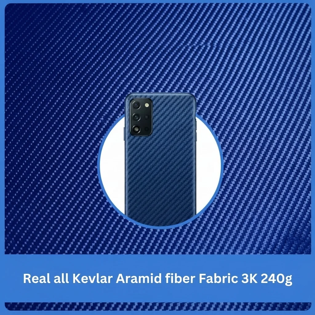 Real all Kevlar Aramid fiber Fabric 3K 240gsm Blue 40