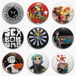 58mm Cartoon Scott Pilgrim Ramona Anime Button Pin Badge Funny Myself in Scott Style Brooch Backpack Accessories Friends Gift