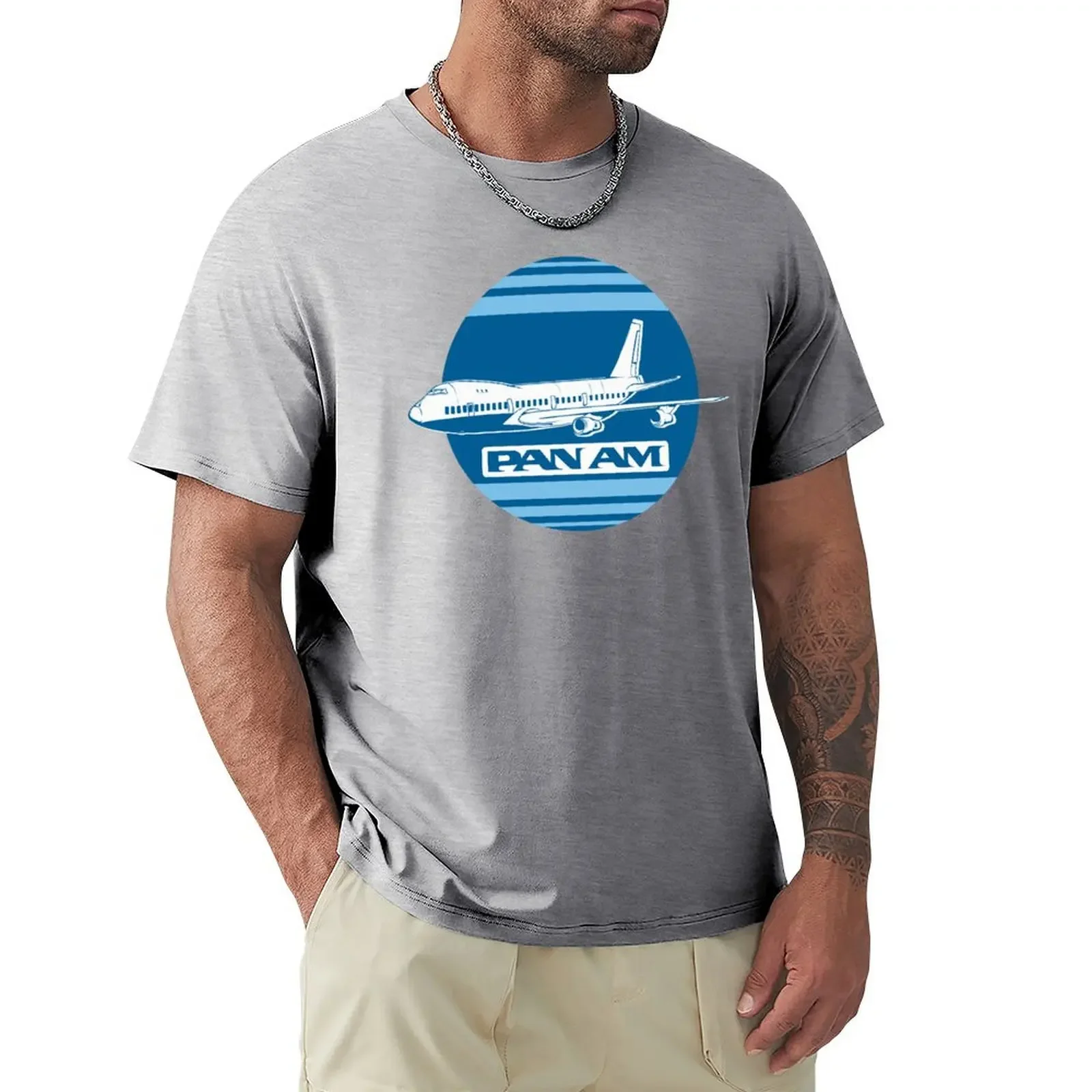 

Pan Am Aeroplane T-shirt vintage boys whites anime Men's clothing