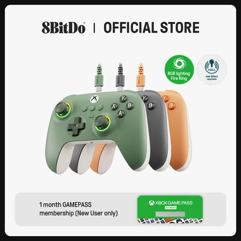 8BitDo Ultimate C Wired Gaming Controller for Xbox, RGB Lighting Fire…
