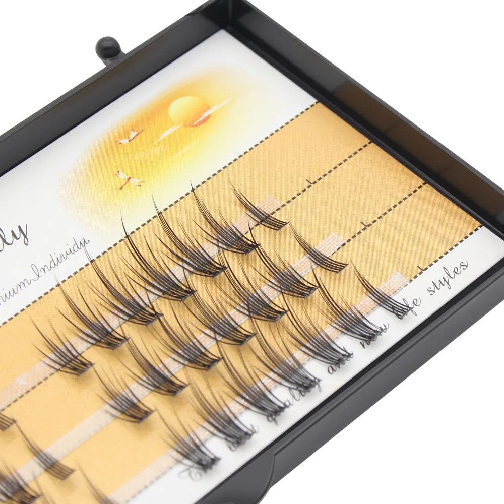 Nowy 36 objętość DIY klastry przedłużanie rzęs Mix jaskółczy ogon pojedyncze rzęsy naturalne segmentowe zestawy rzęs makijaż dostaw — zdjęcie 4
