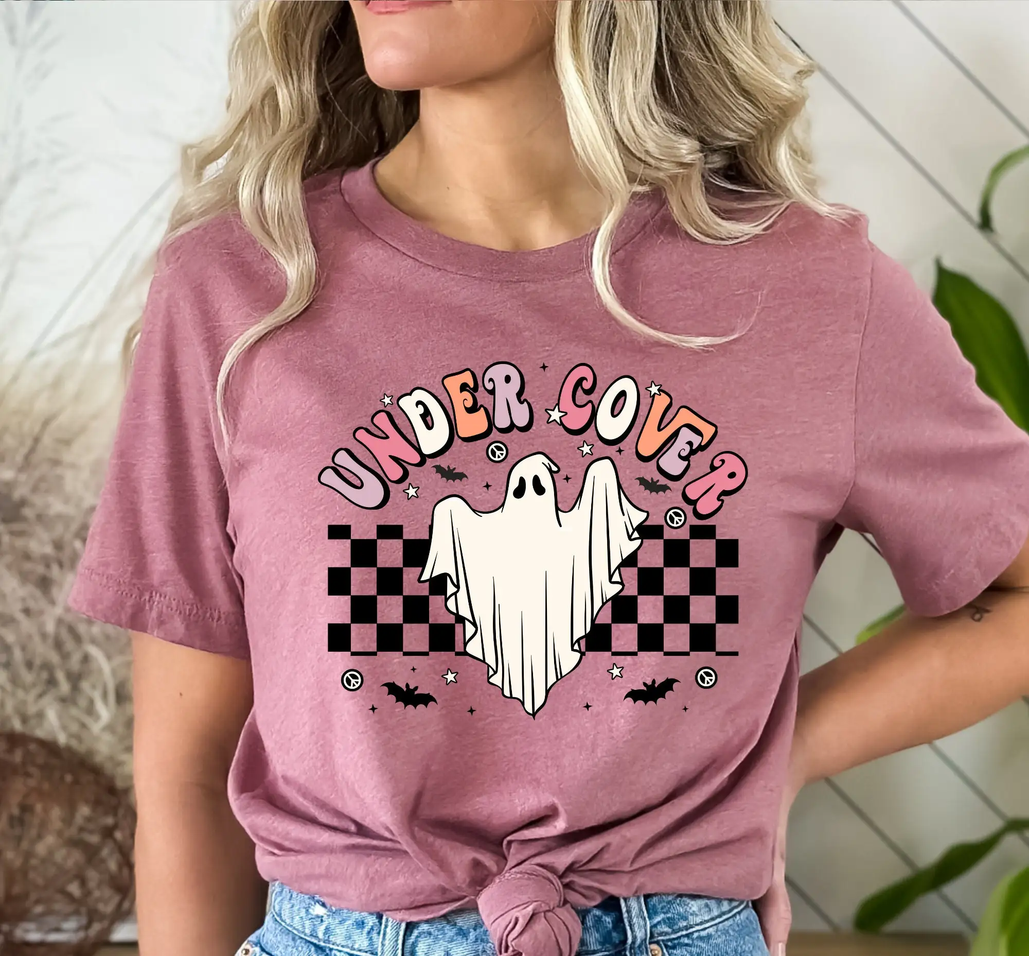 Undercover Freak In The Sheets Women's Halloween T Shirt Funny Adult Humor Trick Or Treating