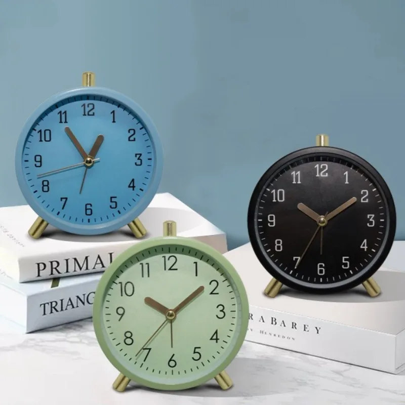 

Скандинавские модные многоцветные кварцевые часы-будильник, простые детские часы-будильник, креативные бесшумные часы для украшения секунд