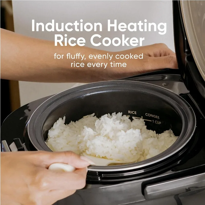 Hogar y cocina Olla arrocera con calentamiento por inducción a presión y calentador, 6 tazas - Estilo japonés - Tecnología IH con vaporizador (1,5 L)