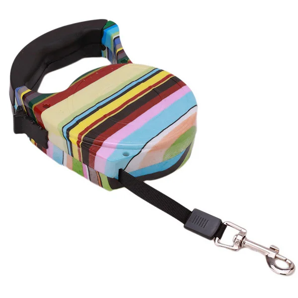 

Retractable Dog Lead 3-5M 1Cm Wide Strong Reflective Cord Ergonomic ABS Handle for Small to Large Dogs Colorful Wave Strip