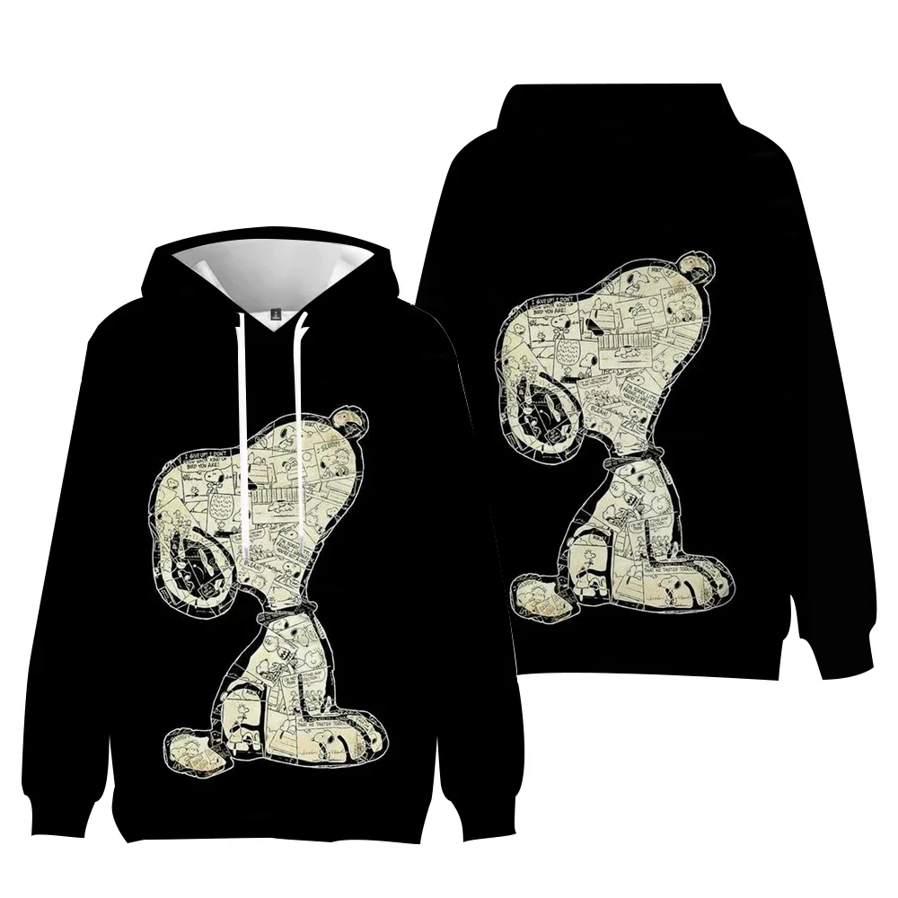 Sweats à capuche imprimés Disney Snoopy pour le printemps et l'automne, style de rue décontracté, pulls simples et à la mode pour hommes et femmes