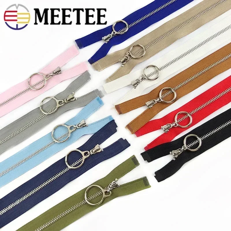 5Pcs 15/18/20/25/30cm Close-End 40-70cm Open-End 3# Metal Zippers Garment Bag Decor Zipper Zip Reapir Kit DIY Sewing Accessories