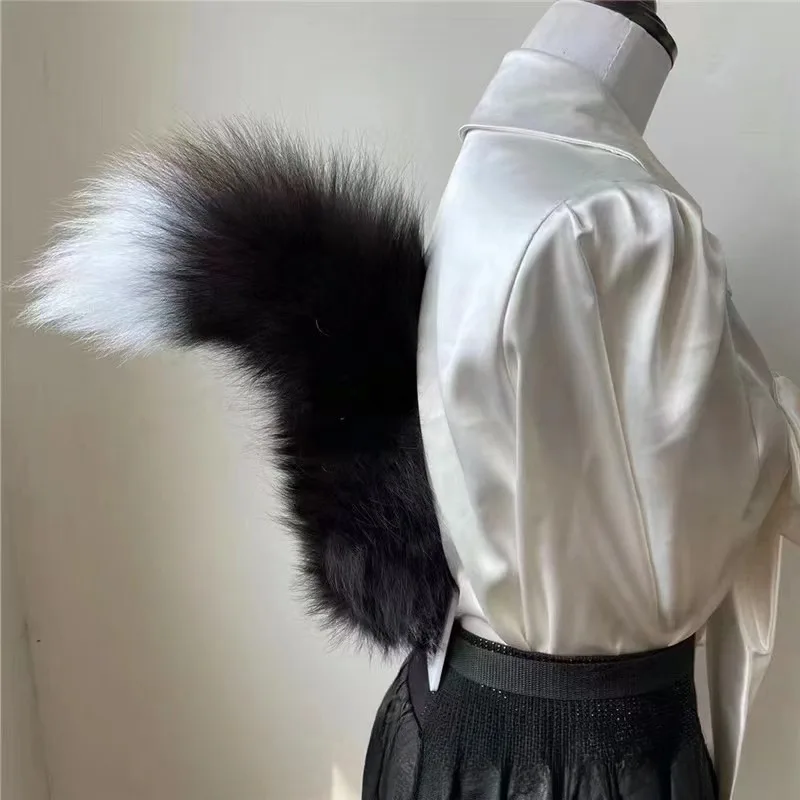 Cola de Animal de Piel Auténtica Hecha a Mano, Suave, para Cosplay, Fiestas, Juegos de Rol, Accesorio 2D para Disfraces de Anime, Accesorio Auténtico Esencial