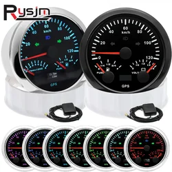 HD Customized 85MM 3 IN 1 Gauge 120kmh 120MPH GPS Speedometer Fuel Gauge Voltage Voltmeter Tachometer RPM Sesnor With Antenna