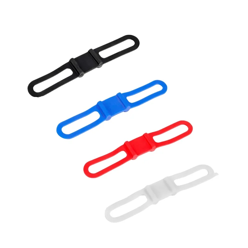 1/5/10pcs Cycling Light Holder Bicycle Handlebar Silicone Strap Band Phone Fixing Elastic Tie Rope Torch Flashlight Bandages