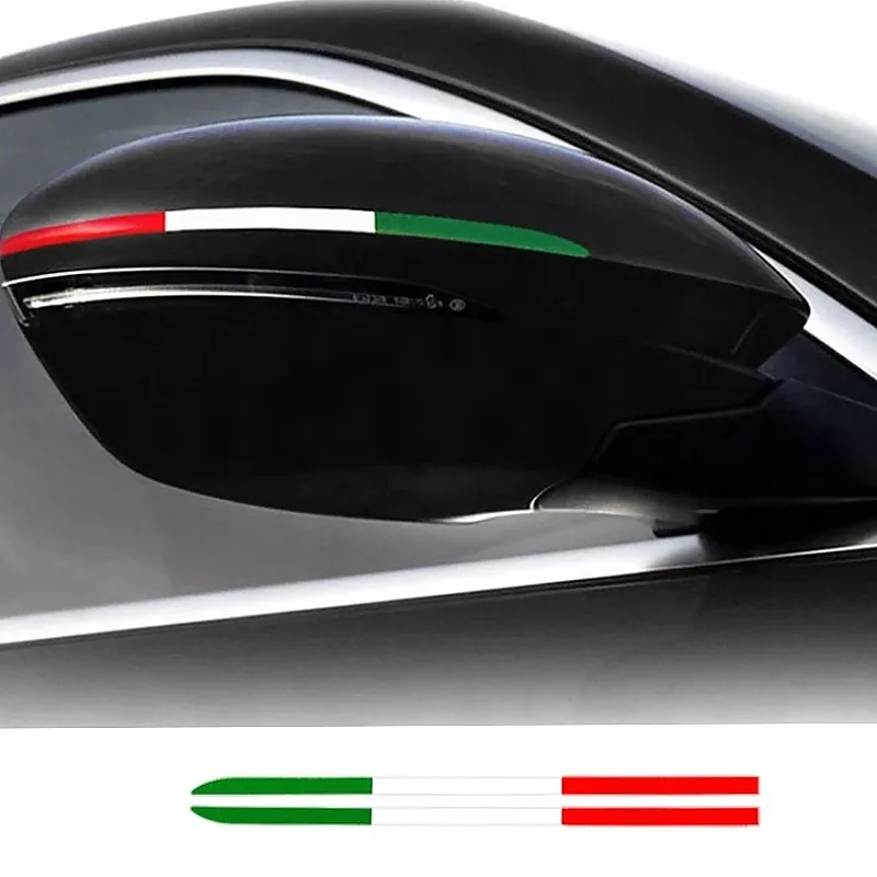Car Rearview Mirror Sticker Car Side Mirror Decal Car Mirror Trim Sticker Italian Flag Style For SUV Sedan Hatchback Wagon MPV
