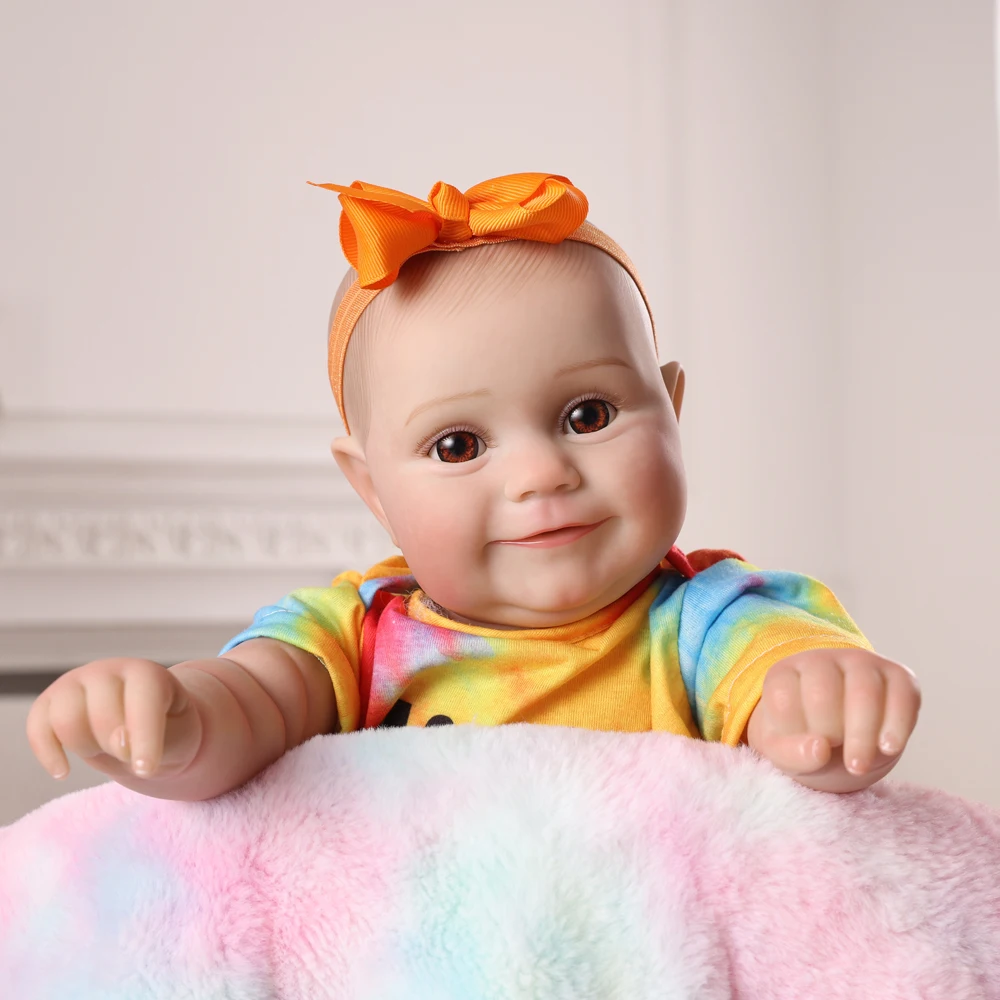 

50CM Full Vinyl Hand Painted with Visible Veins Lifelike Bady Doll 3D Skin Tone for Girls Gift