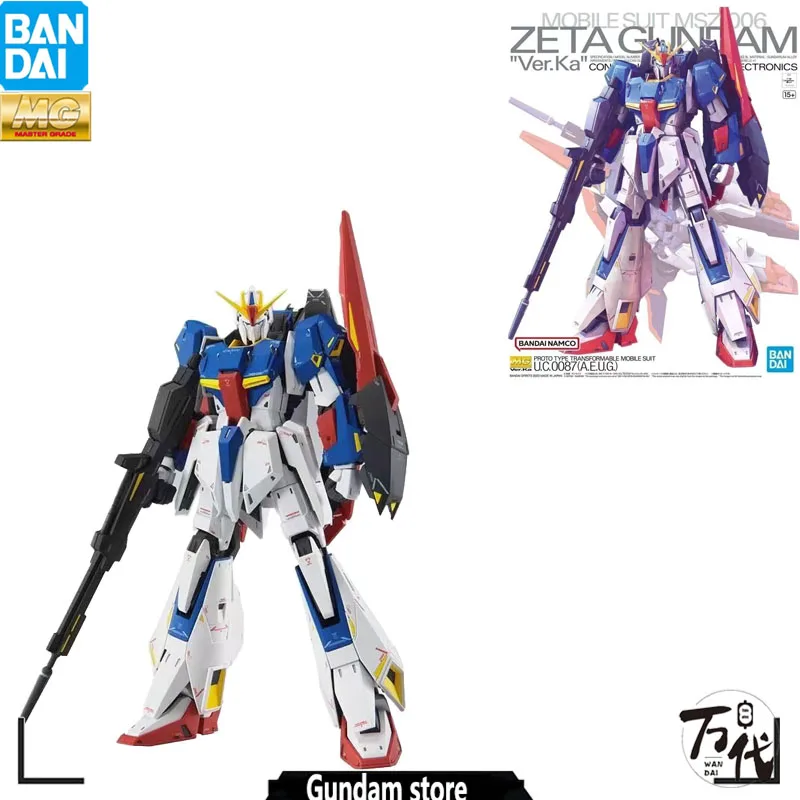 

【Authentic】 Bandai Gundam Model Kit Anime Figure MG 1/100 ZETA GUNDAM VER KA Action Figures Toys Collectible Gifts for Children