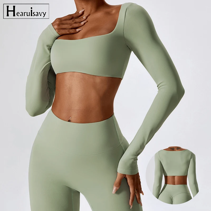 Sexy Naked Feeling Long Sleeve Yoga Clothing Stretch Female Outdoor Running Quick Dry Sportswear Women Training Tight Yoga Suit