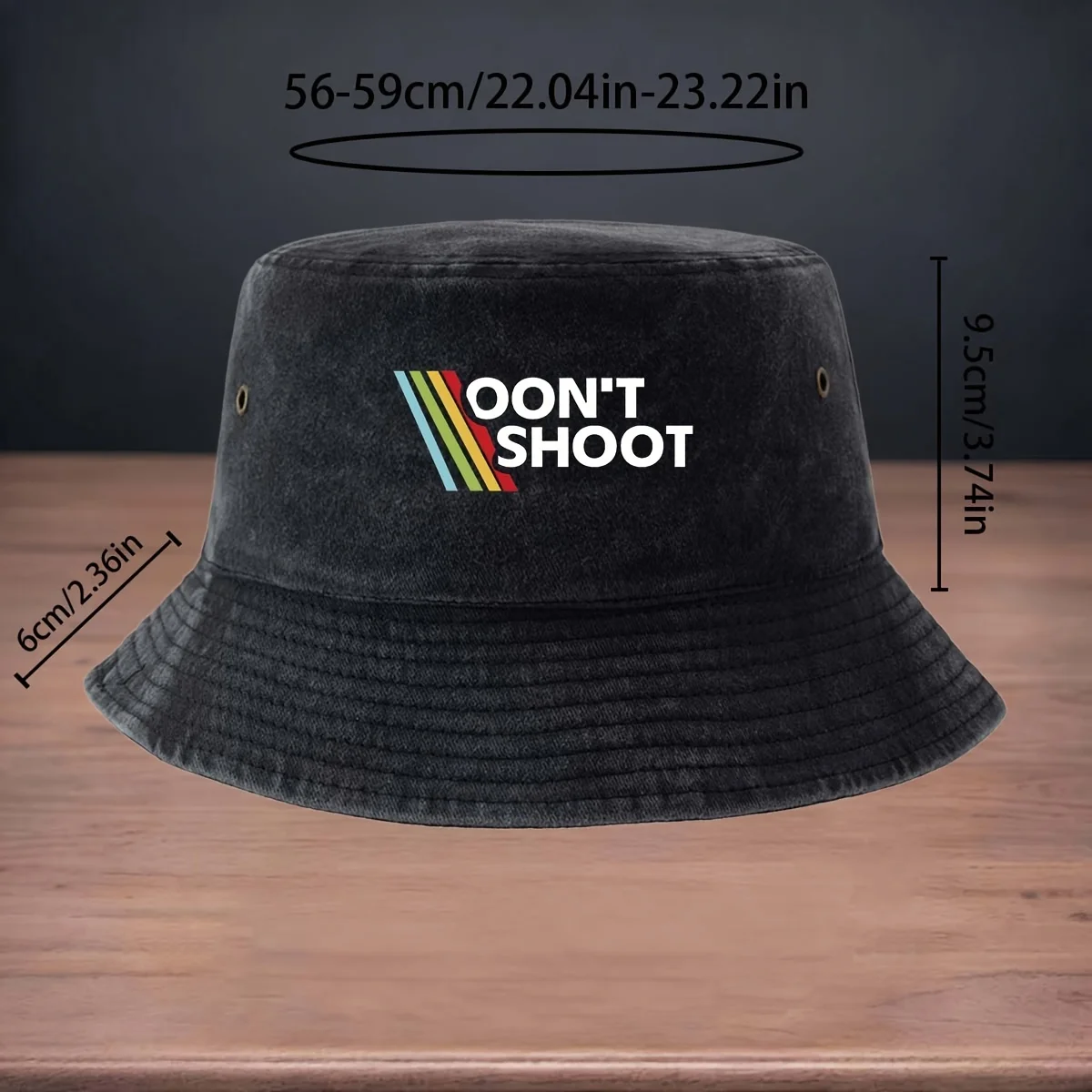 High Quality Printed OON'T SHOOT Pattern Fisherman Hat Fishing Lure Regular Fishing Hat Foldable Storage Easy to Carry Bucket Ha