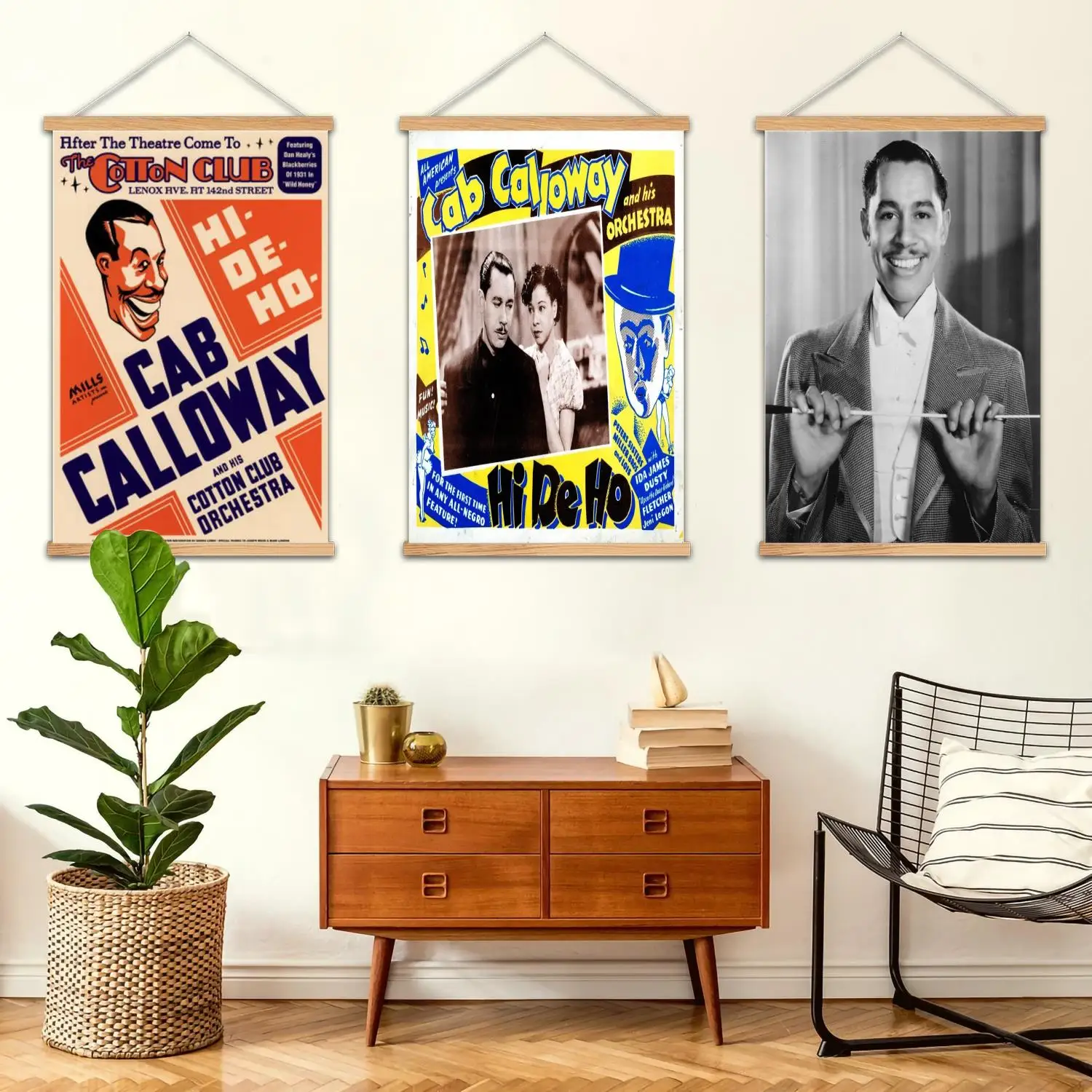 لوحة جدارية مؤطرة من Cab Calloway ملصق فني على القماش وفن جداري، عائلة حديثة، ديكور غرفة النوم، ملصقات، لوحة زخرفية #1