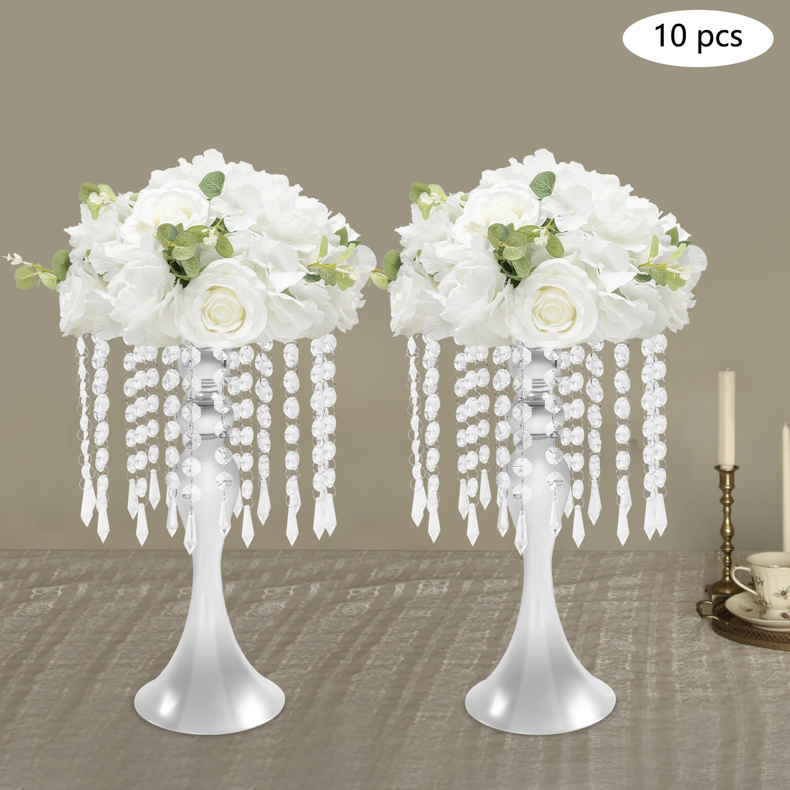 

10PCS Flower Stands, Crystal Flower Stand, Flower Arrangement Stand