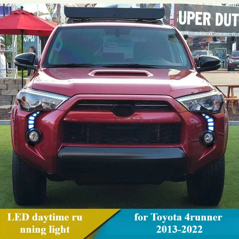 Car LED Daytime Running Light White DRL Yellow Dynamic Turn Signal Front Bumper Fog Lamp Modified For Toyota 4Runner 2013-2022 detail image 2