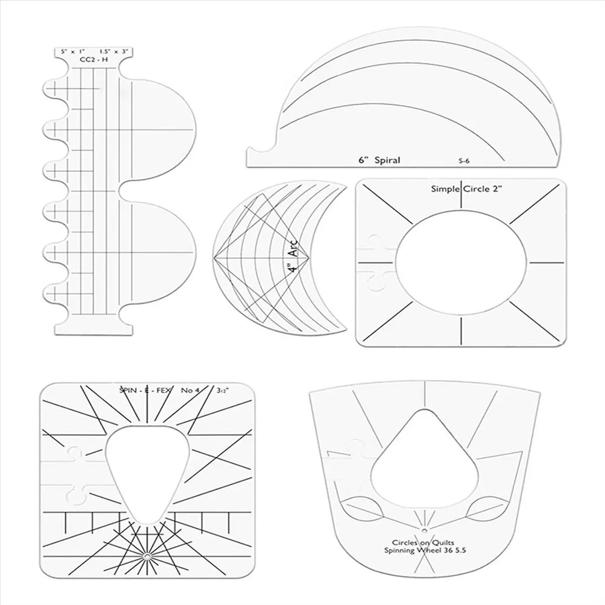 A24I 6Pcs Patchwork Ruler Quilting Tools Templates Set DIY Apparel Sewing Supplies Quilter Ruler Sewing Stencil Tool Sewing
