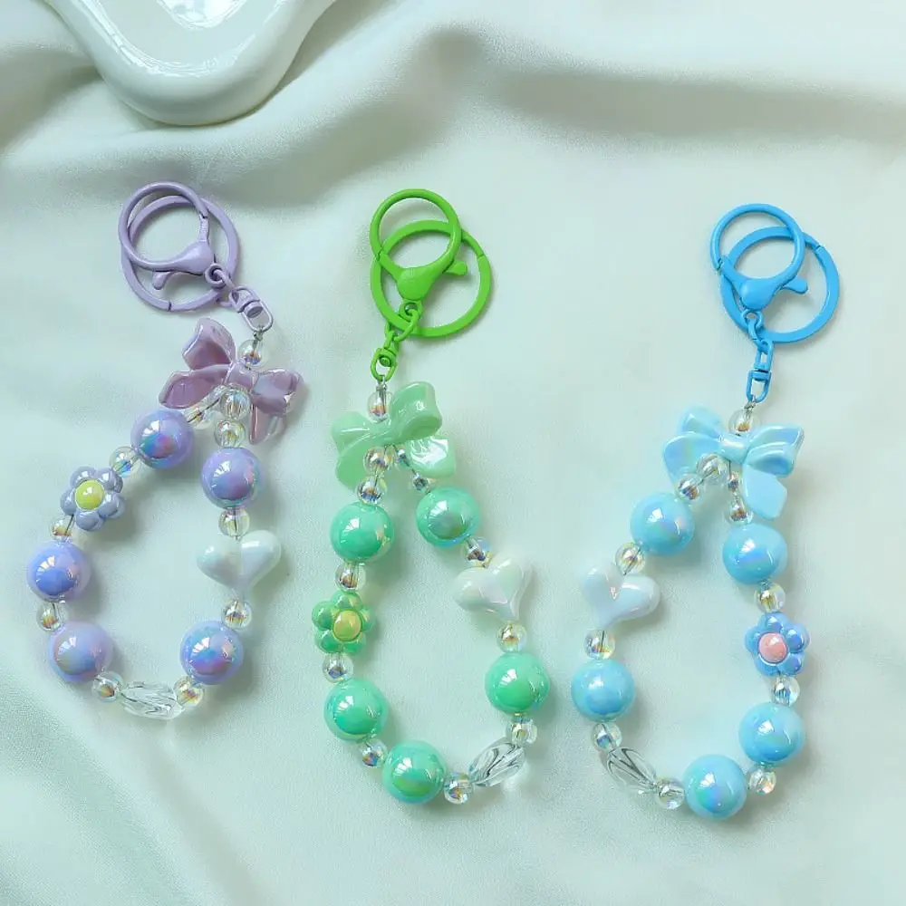 Simple Acrylic Burst Bead Chain Keyring Gradient Colorful Star Bead Pendant Replacement Bag Key Chain Bag Accessories