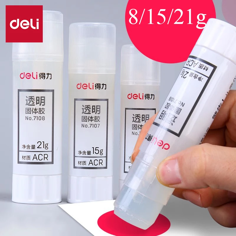 

8/15/21g Deli Solid Glue Stick Formaldehyde-Free High Viscosity Diy Washable Collage Office Learning Stationery Supplies 3-12pcs