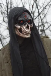 Halloween Horror Bloody Warrior Skull Mask, CS Game Latex Headwear, Party Mask