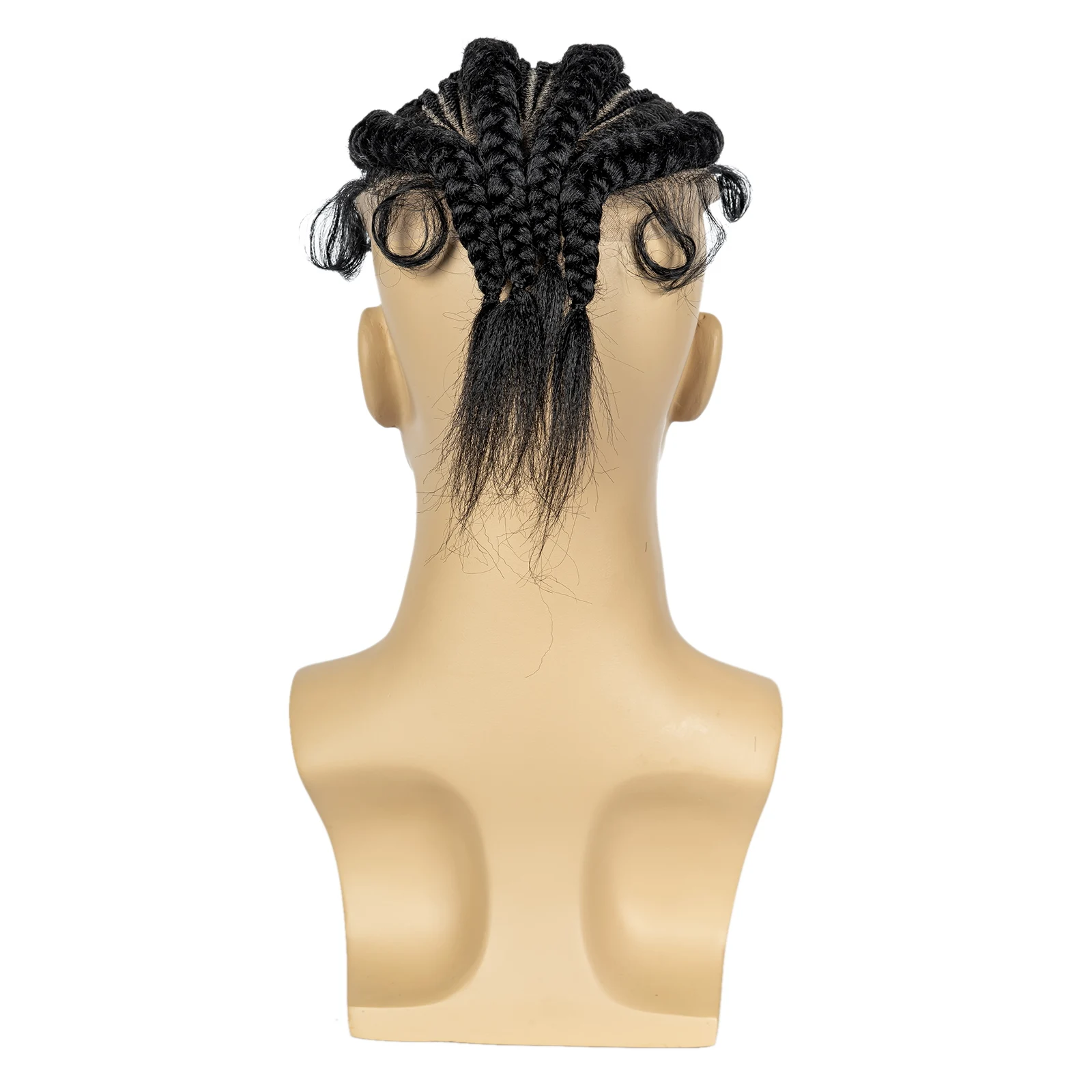 KIMA Mannen Toupetje Haar HD Full Lace Cornrow Box Gevlochten Synthetisch Kant Voor Haar voor Afrika Mannen Vlechten Pruik