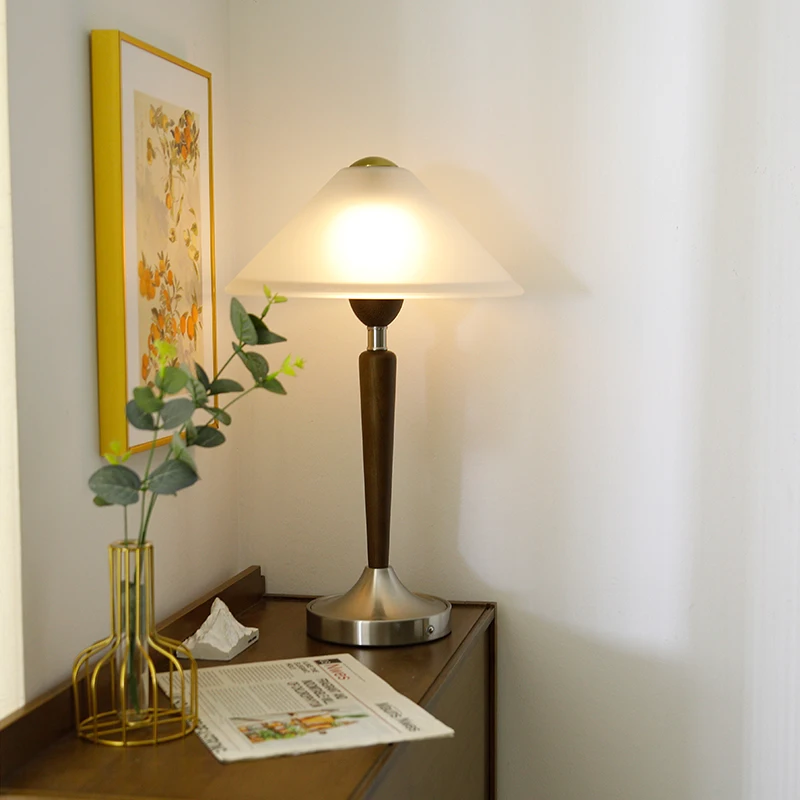 

Retro Wireless Rechargeable Table Lamp Glass Ambiance Bedside Bedroom Night Lights