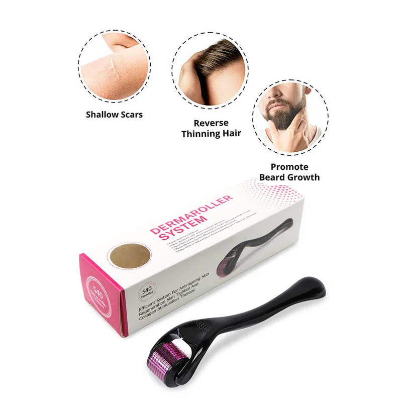 

1 шт. 540 микроигольный валик высокого качества, медицинский титан, длина 0,2 мм, ролик Derma Mezoroller для ухода за кожей, волос, бороды